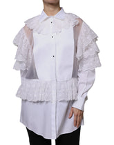 Dolce & Gabbana White Cotton Poplin Shirt Dress Blouse Top -   -  Dolce & Gabbana.